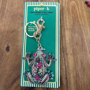 Piper K Multicolor Frog Bag Charm & Key Chain